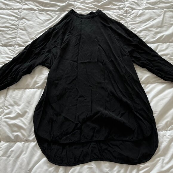 H&M – LONG BLACK LIGHTWEIGHT SHIRT DRESS - Picture 7 of 8